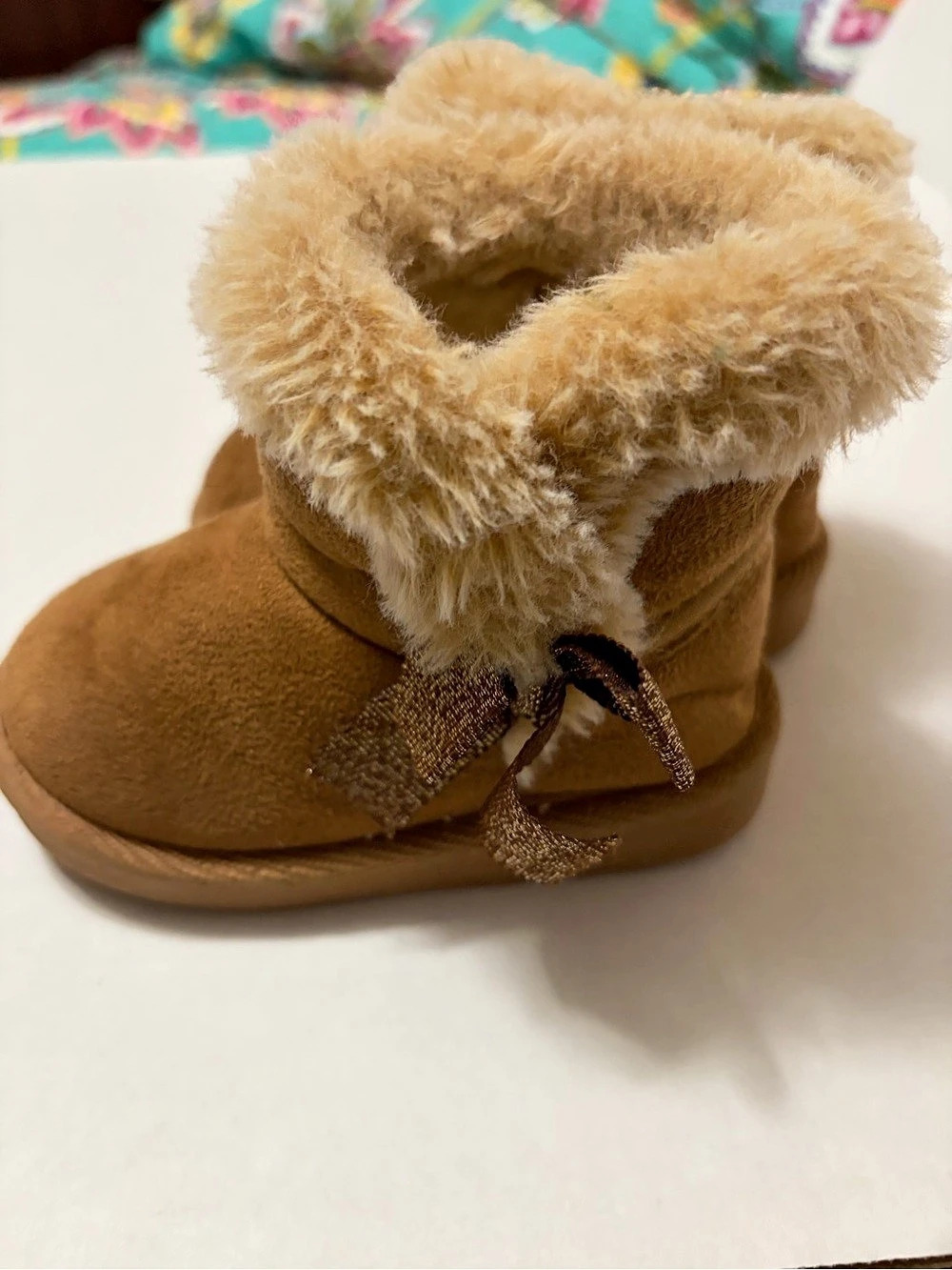 First Steps Brown Fur-Lined Baby Boots